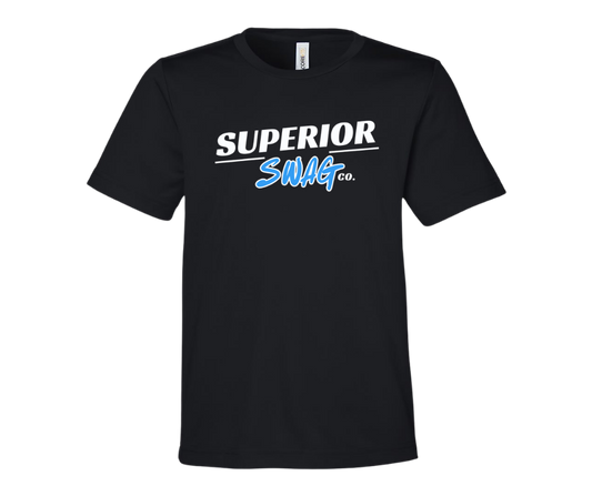 Black Superior Swag logo t-shirt, front