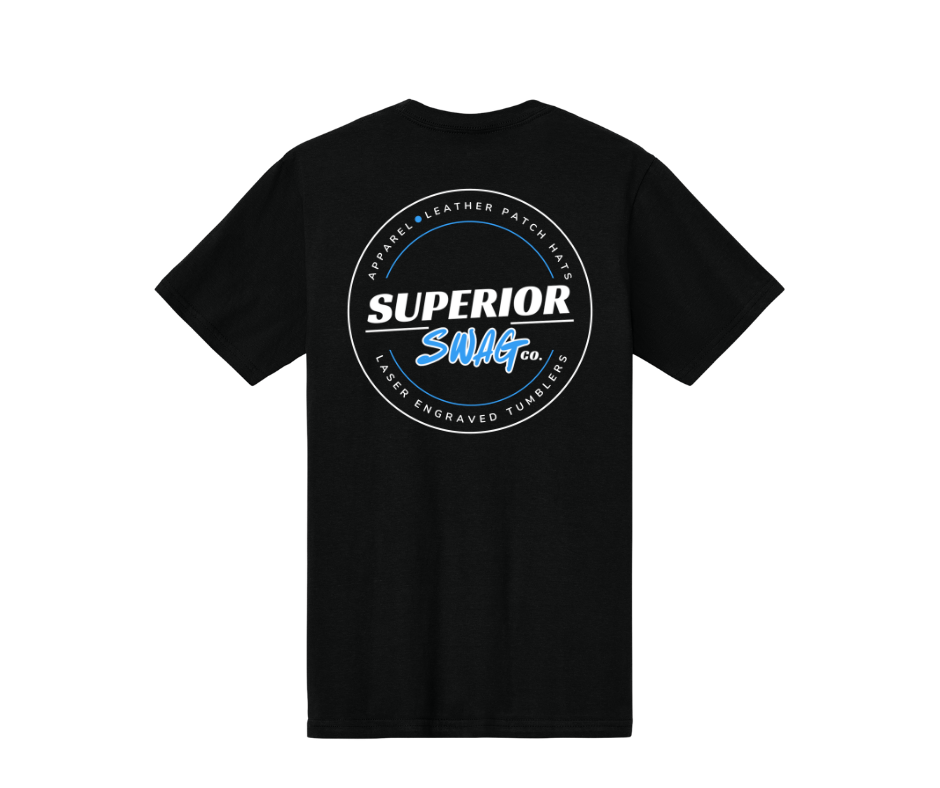 Black Superior Swag logo t-shirt, back